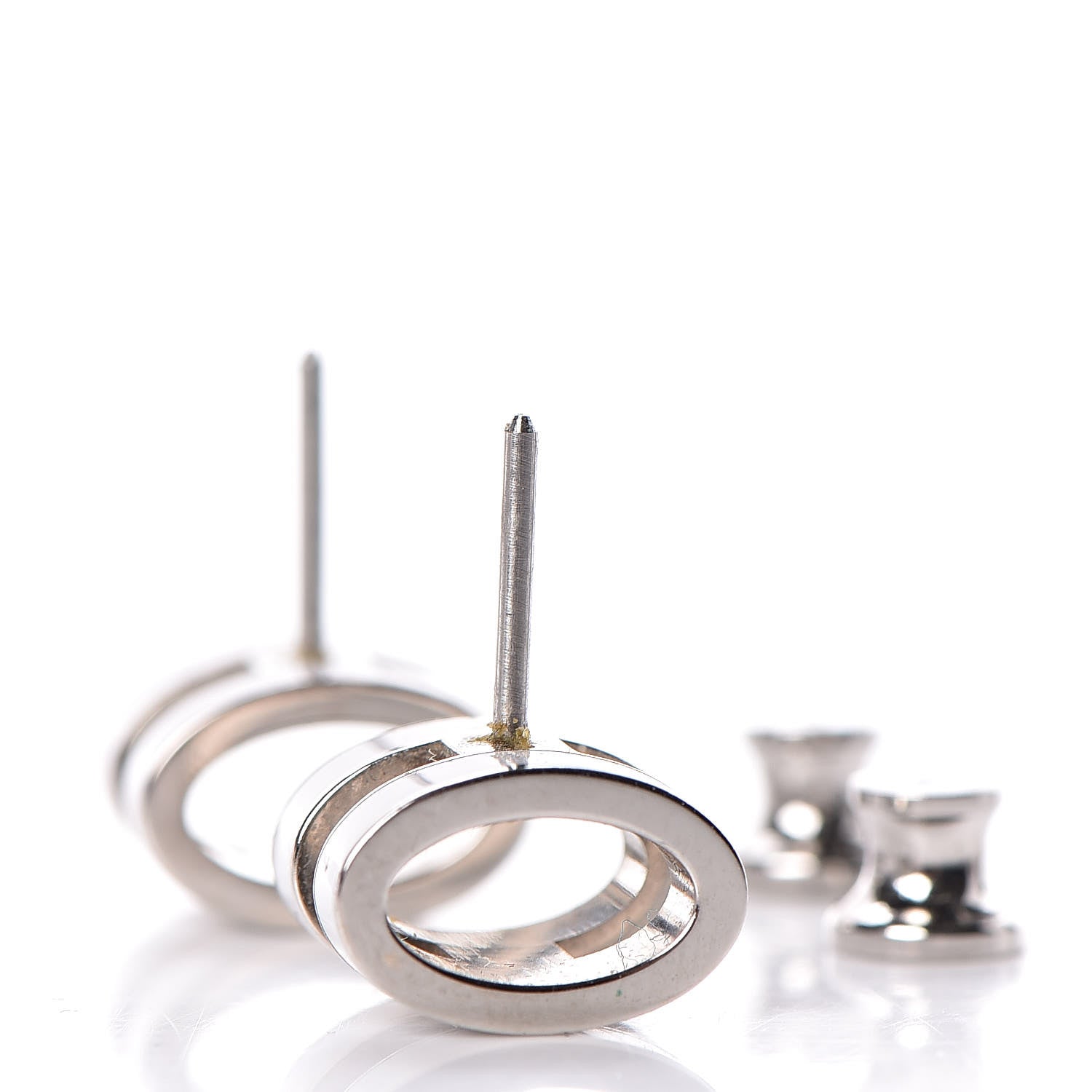 Hermes Palladium Lacquered Pop H Earrings White 3 of 5