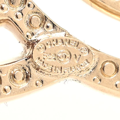 Chanel Crystal CC Brooch Light Gold 3 of 3