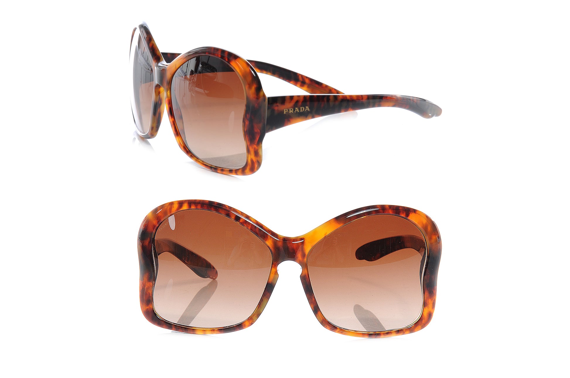 Prada Butterfly Frame Sunglasses SPR 18I Tortoise 1 of 5