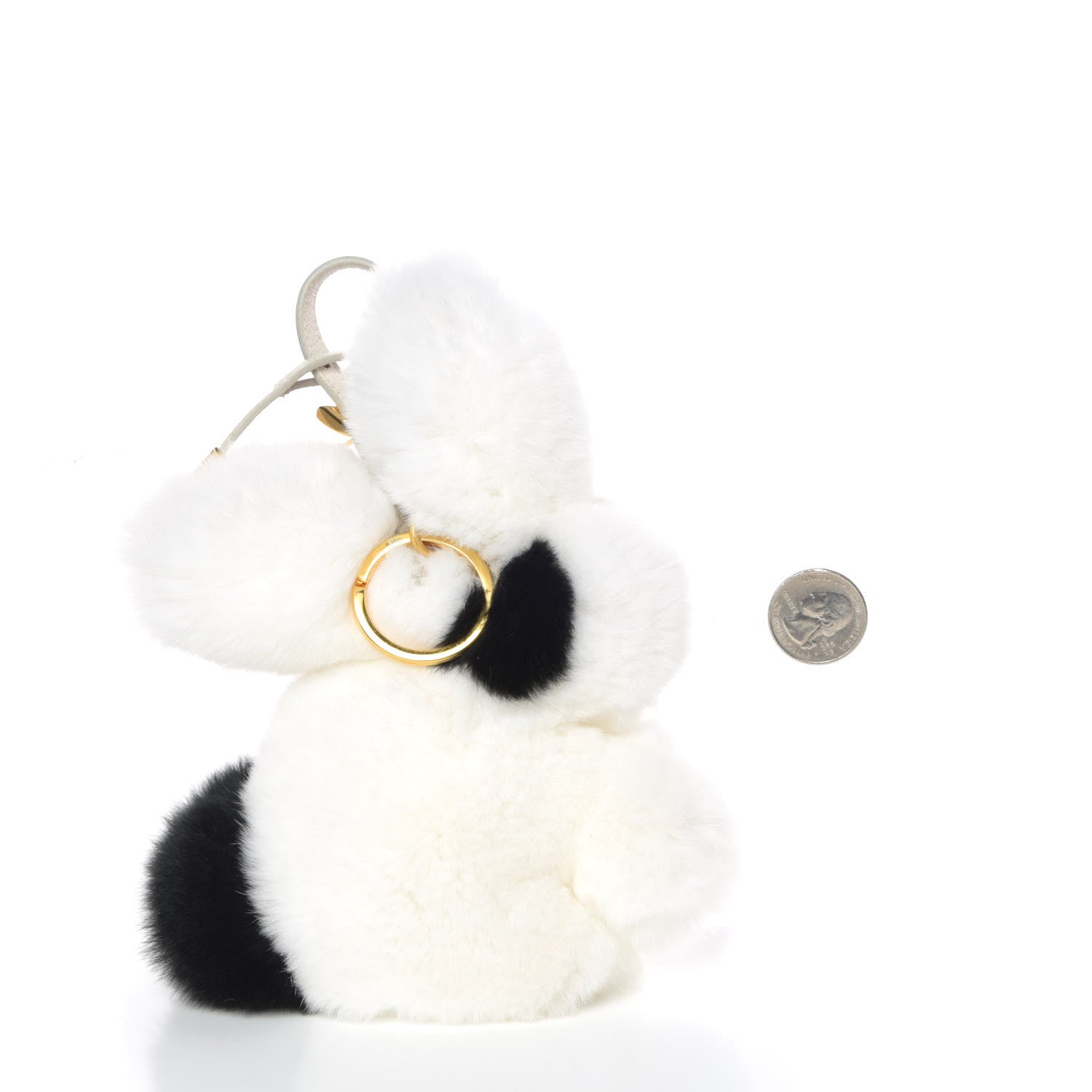 Prada Fur Rabbit Charm White Black 2 of 4