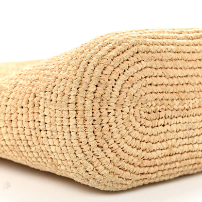 Loewe Calfskin Raffia Paulas Ibiza Pochette Bag Natural Tan 9 of 12