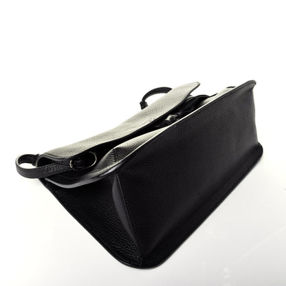 Gucci Pebbled Calfskin Medium Bamboo Daily Flap Shoulder Bag Black 4 of 8