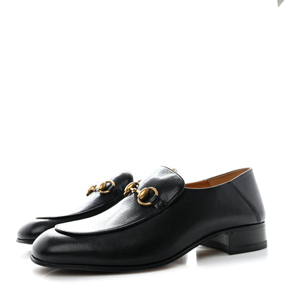Gucci Goatskin Womens Horsebit Mid-Heel Loafers 39 Black 3 of 8