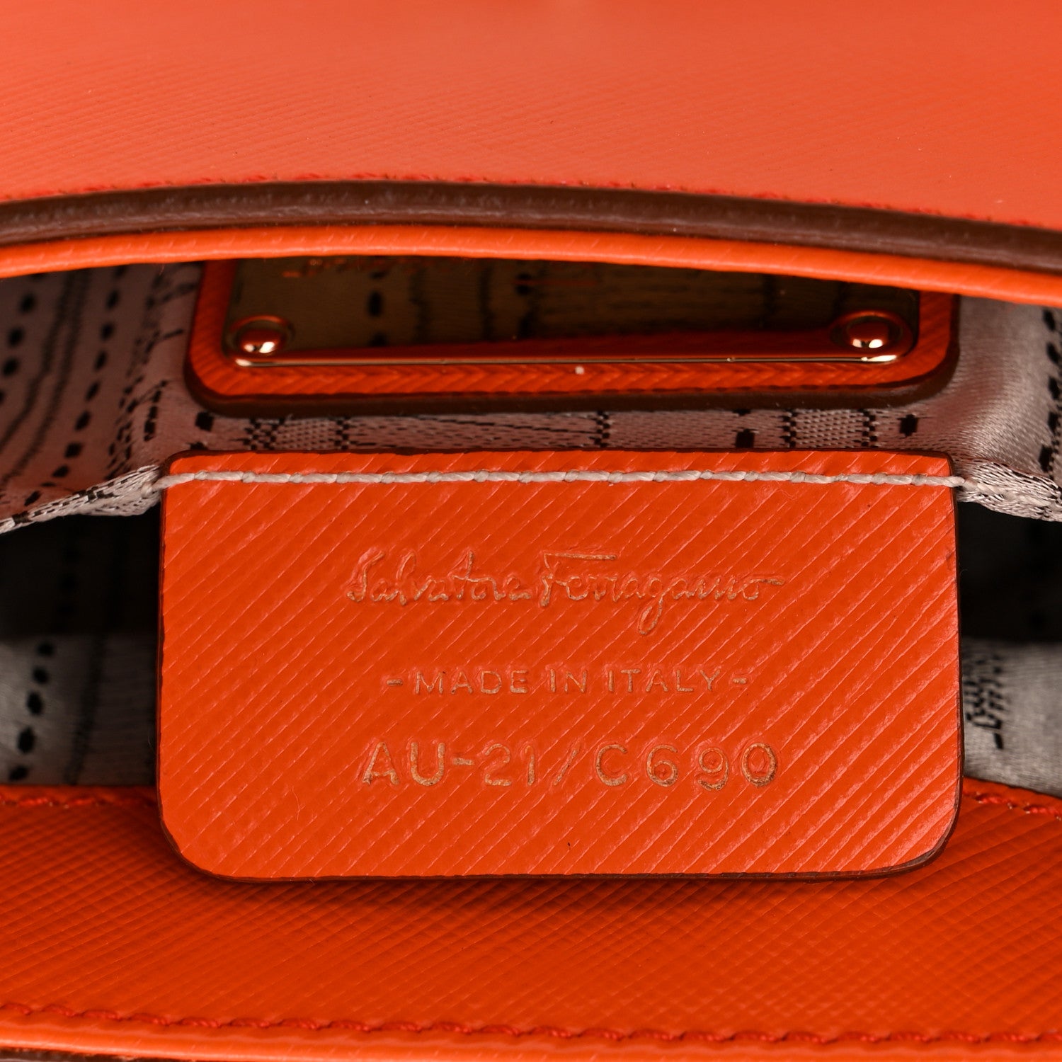 Salvatore Ferragamo Printed Calfskin Paris Crossbody Bag Orange 11 of 19
