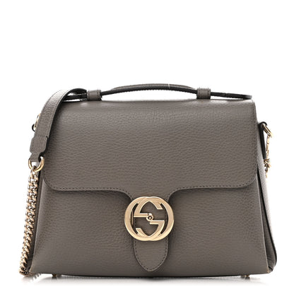 Gucci Dollar Calfskin Interlocking G Top Handle Shoulder Bag Loess 1 of 9