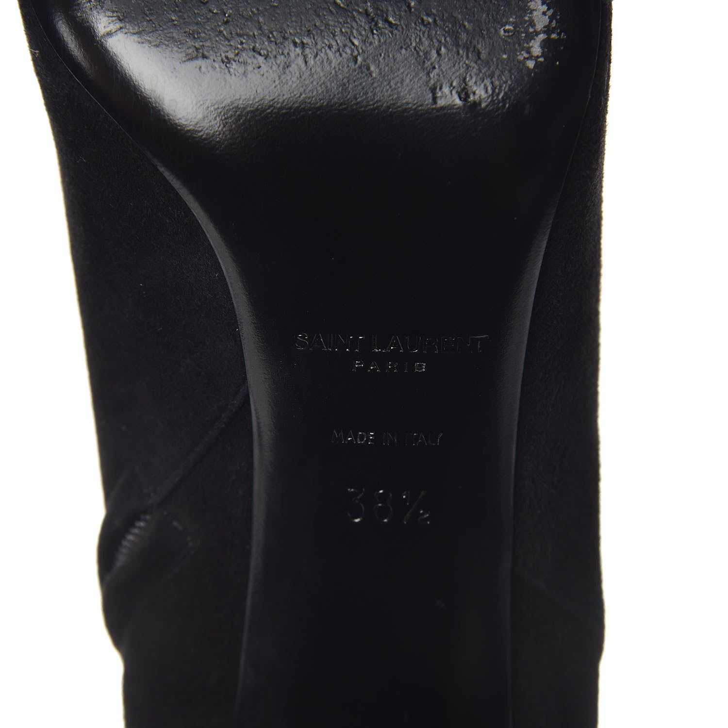 Saint Laurent Suede Loulou Ankle 95 Zip Boot 38.5 Black 9 of 11
