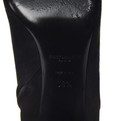 Saint Laurent Suede Loulou Ankle 95 Zip Boot 38.5 Black 9 of 11