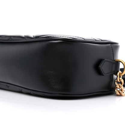 Gucci Calfskin Matelasse Small GG Marmont Chain Shoulder Bag Black 8 of 8