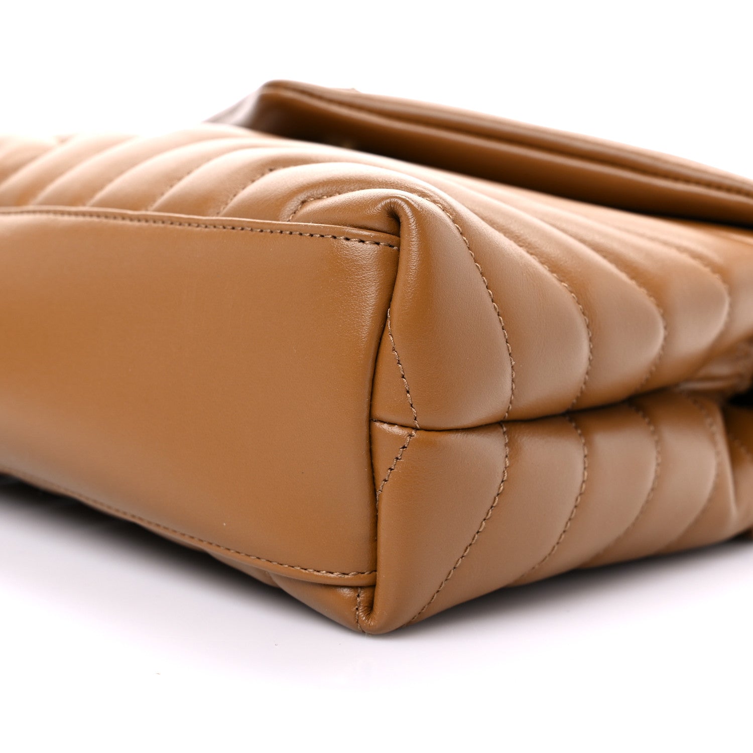 Saint Laurent Calfskin Y Quilted Monogram Small Loulou Chain Satchel Dark Natural 10 of 11
