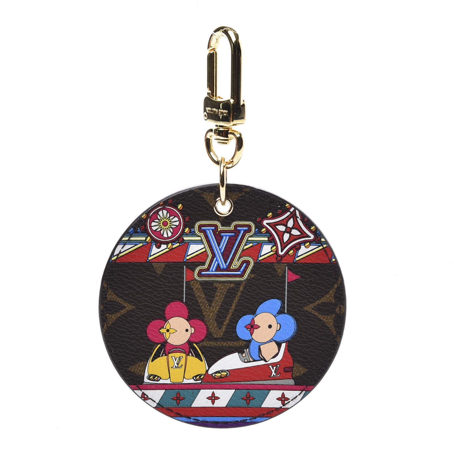 Louis Vuitton Monogram 2020 Christmas Animation Bumper Cars Bag Charm Key Ring Coquelicot 1 of 4