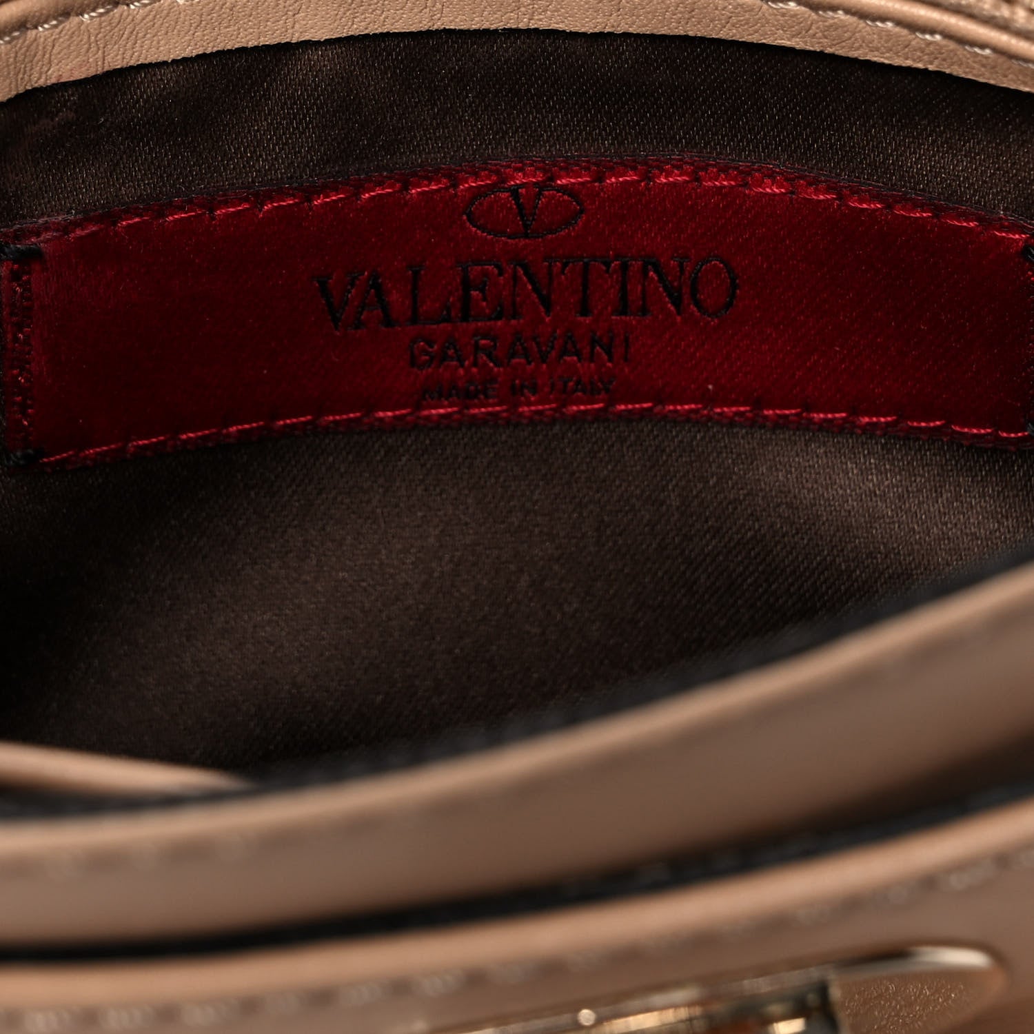 Valentino Garavani Vitello Rockstud Flip Lock Shoulder Flap Bag Beige 5 of 10
