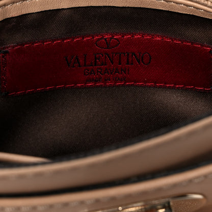 Valentino Garavani Vitello Rockstud Flip Lock Shoulder Flap Bag Beige 5 of 10