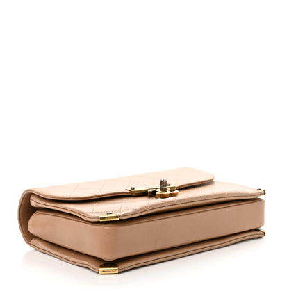 Chanel Shiny Lambskin Quilted Around The Corner Flap Beige 4 of 10