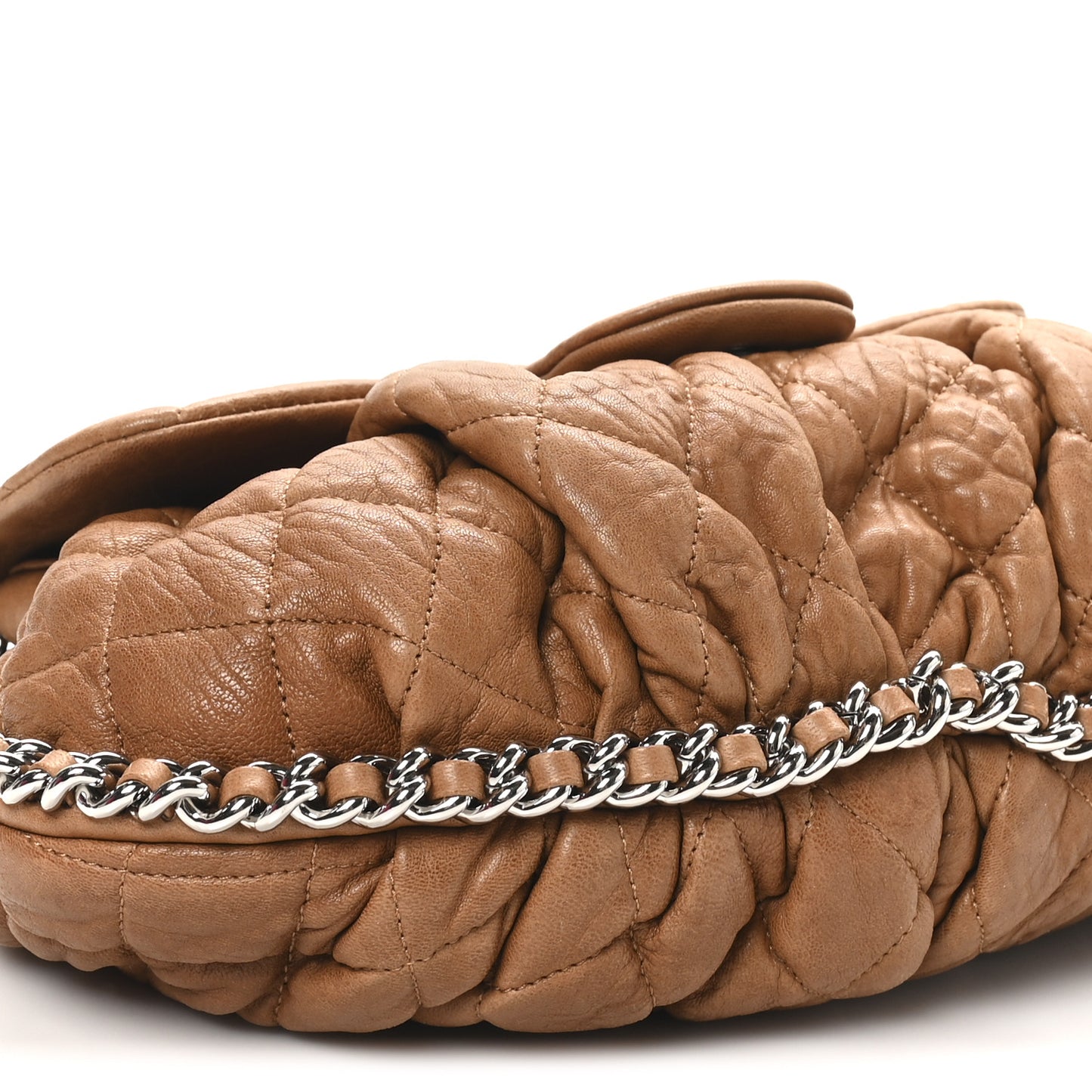 Washed Lambskin Medium Chain Around Messenger Brown