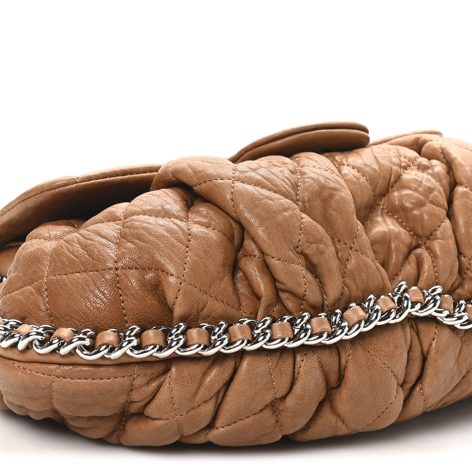 Chanel Washed Lambskin Medium Chain Around Messenger Brown 9 of 10