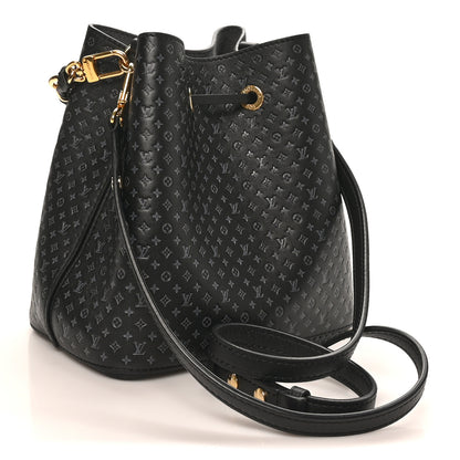 Louis Vuitton Calfskin Nanogram Embossed Neonoe BB Black 2 of 8