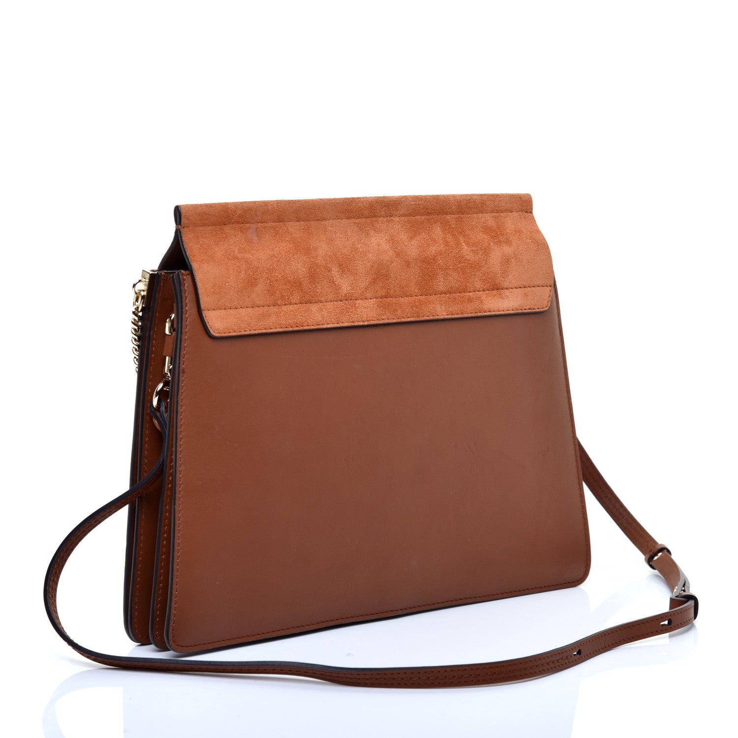 Chloe Suede Calfskin Medium Faye Shoulder Bag Tobacco 3 of 9
