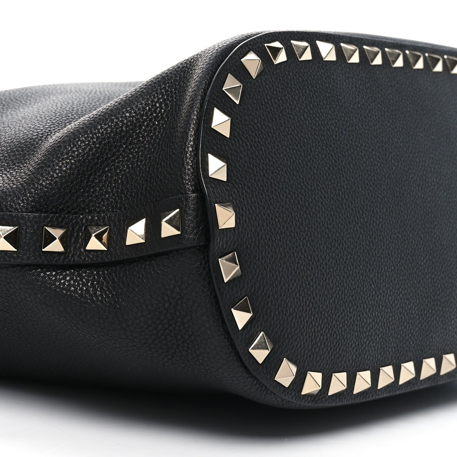 Valentino Garavani Grained Calfskin Small Rockstud Tote Black 8 of 10
