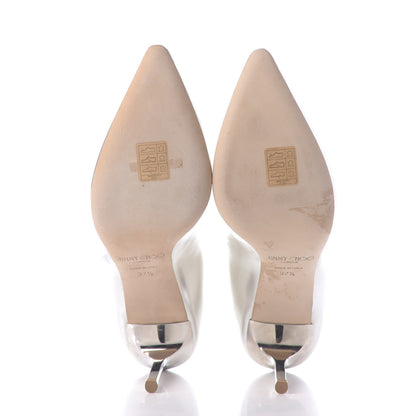Jimmy Choo Mirror Calfskin Romy 85 Pumps 37.5 Silver 7 of 13