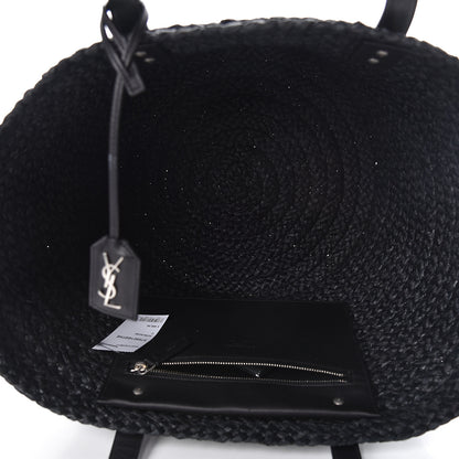 Saint Laurent Raffia Medium Panier Bag Black 5 of 9