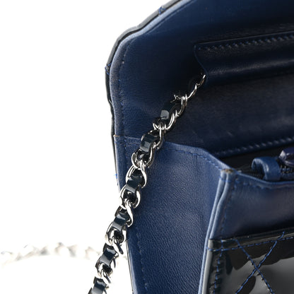 Chanel Patent Calfskin Quilted Reissue Wallet On Chain WOC Dark Navy Blue 13 of 13