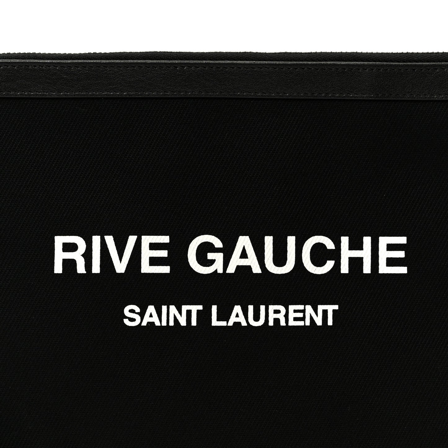 Linen Canvas Rive Gauche Zipped Pouch Black