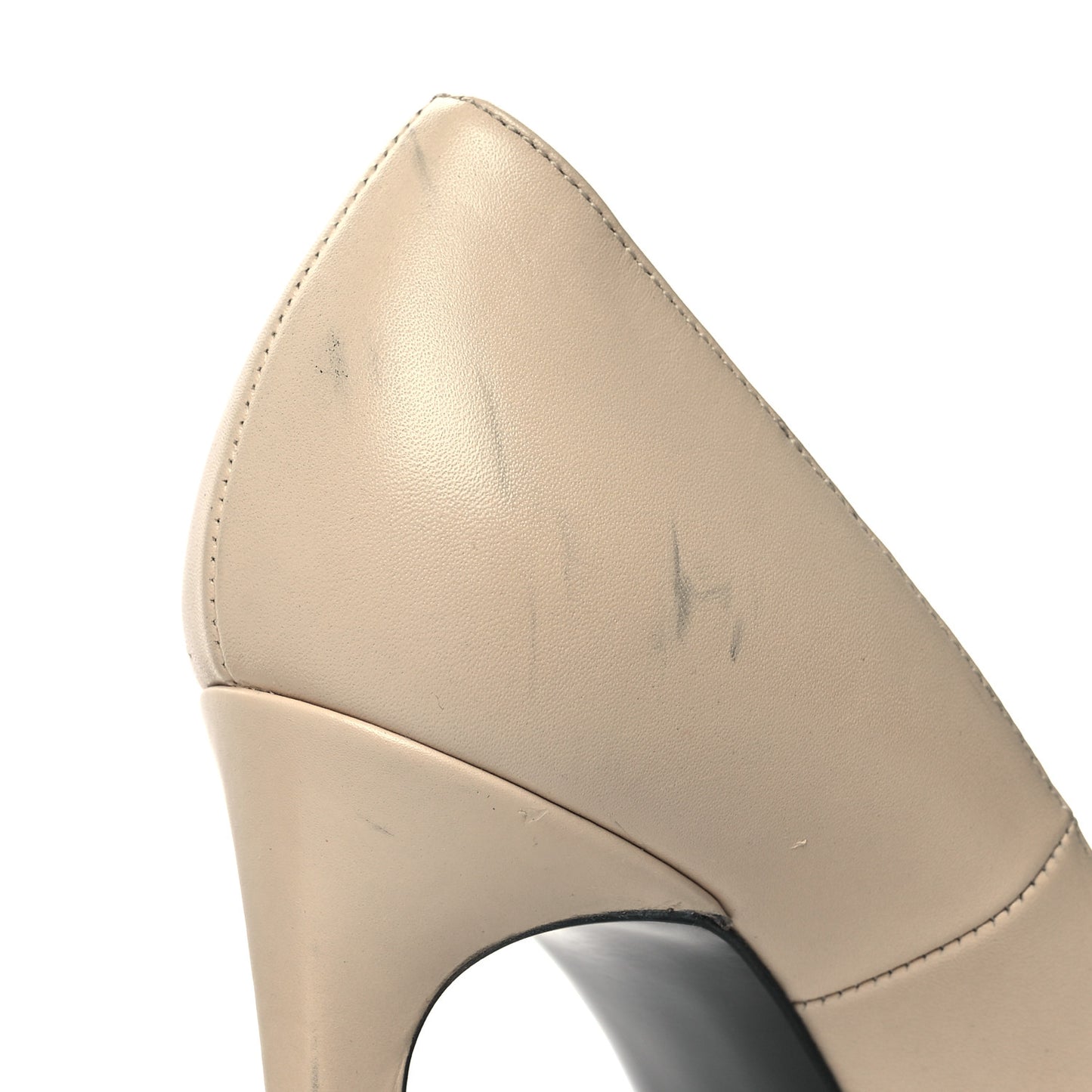 Calfskin Cap Toe Janis 105 Platform Pumps 37.5 Powder