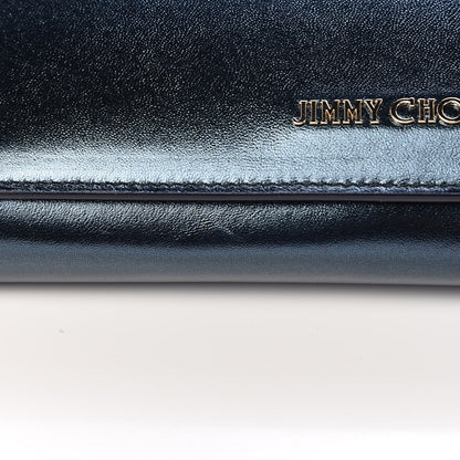 Jimmy Choo Metallic Calfskin Chain Wallet Blue 9 of 13