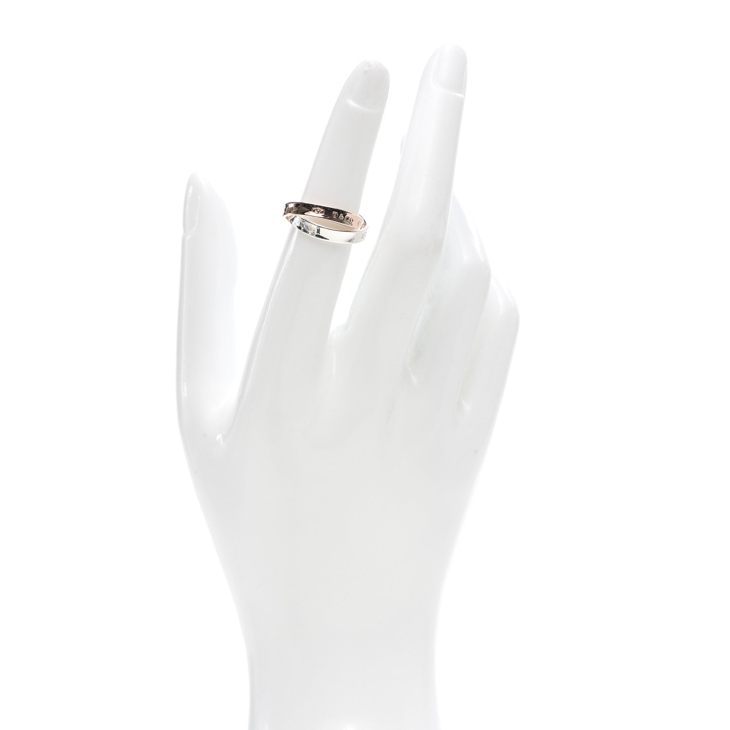 Tiffany Sterling Silver Rubedo 1837 Interlocking Circles Ring 52 6 2 of 6