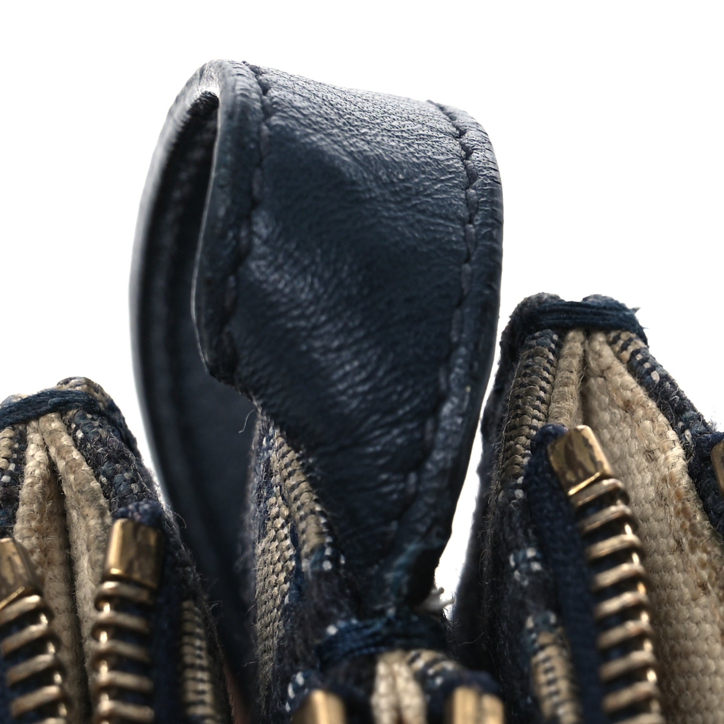 Oblique Saddle Pouch With Strap Navy Blue