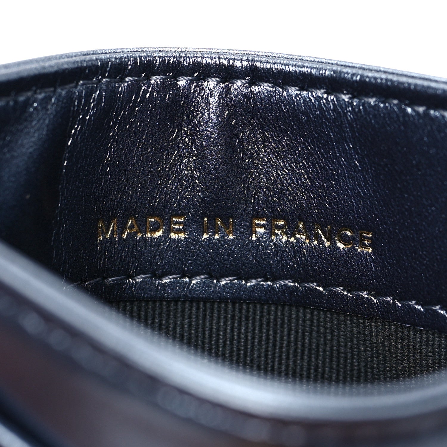 Chanel Metallic Lambskin Quilted Card Holder Dark Blue 7 of 9