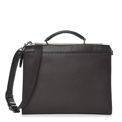 Fendi Calfskin Romano Selleria Large Peekaboo Iconic Fit Satchel Brown Milk Multicolor 1 of 10