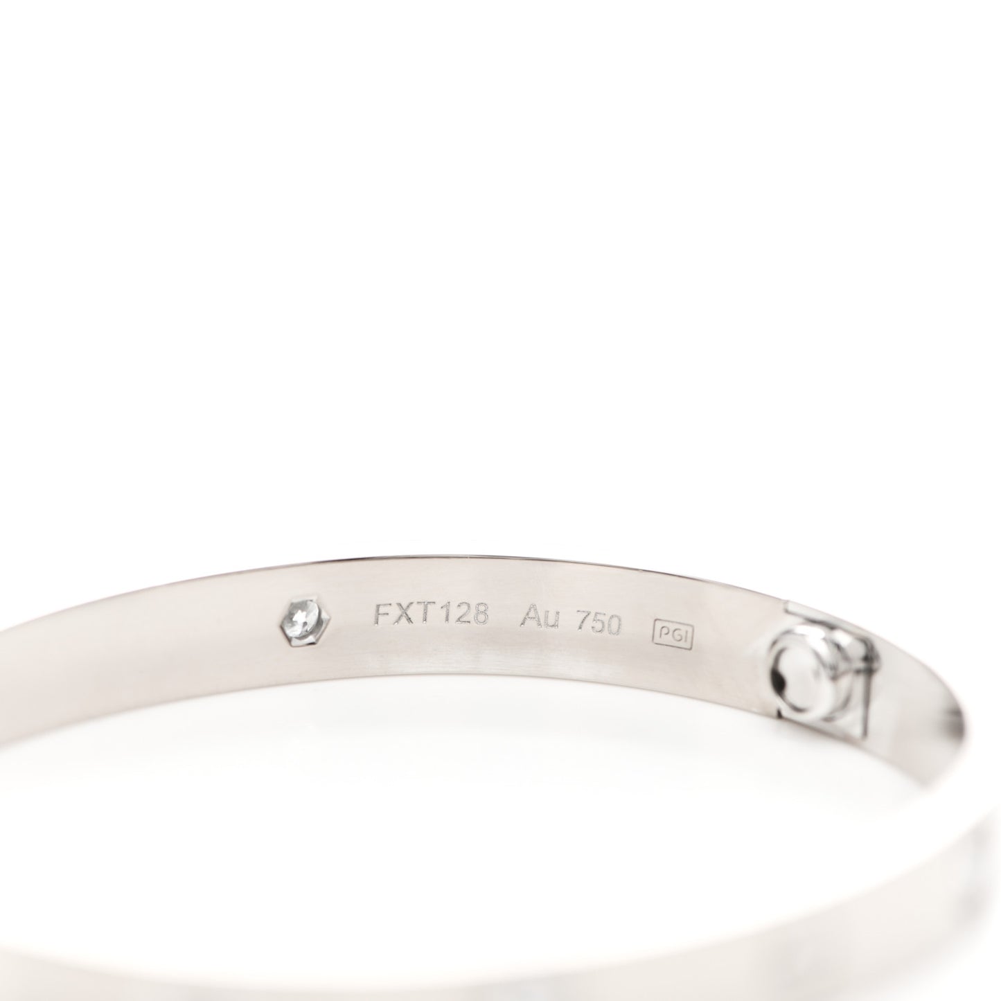 18K White Gold 4 Diamond LOVE Bracelet 16