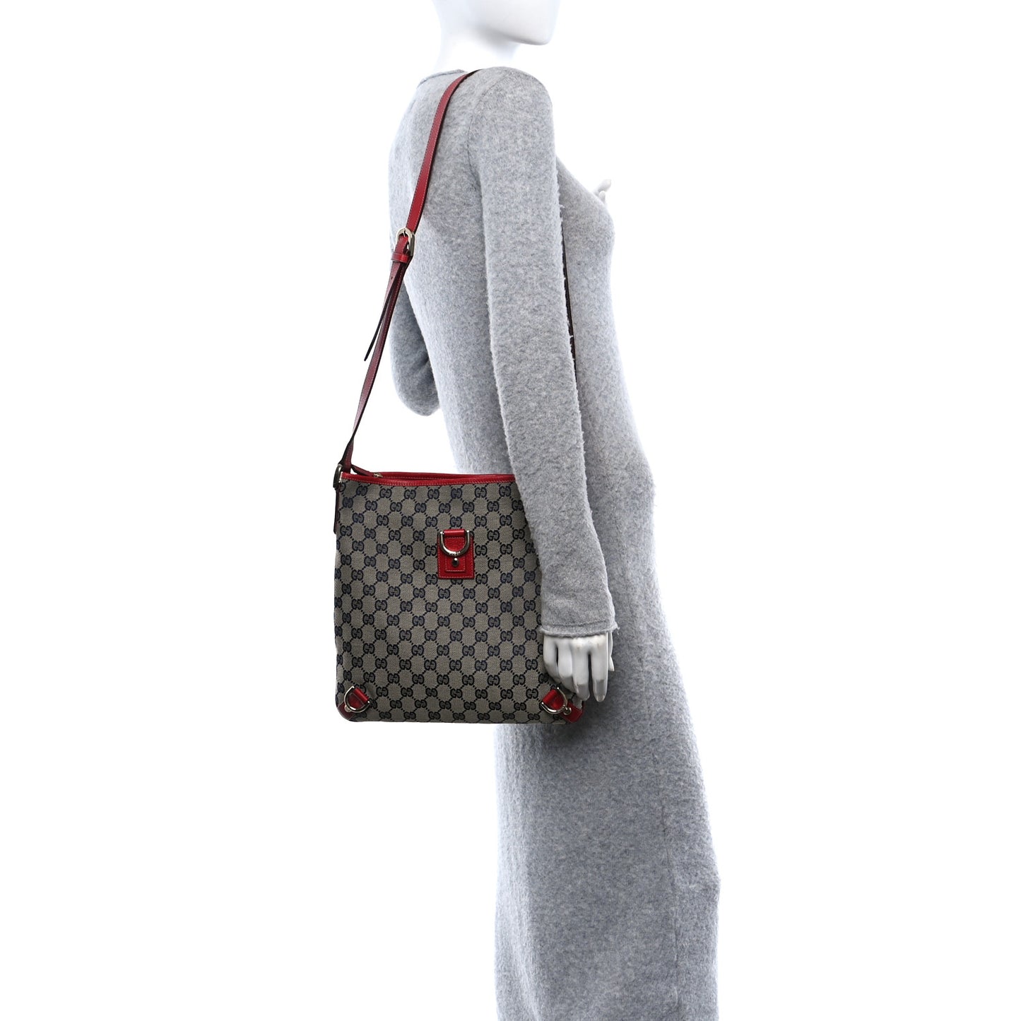 Monogram Abbey Messenger Bag Navy Red