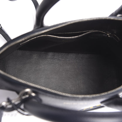 Balenciaga Signature Grained Calfskin Logo S Ville Top Handle Bag Bleu Tempete Jaune 5 of 10