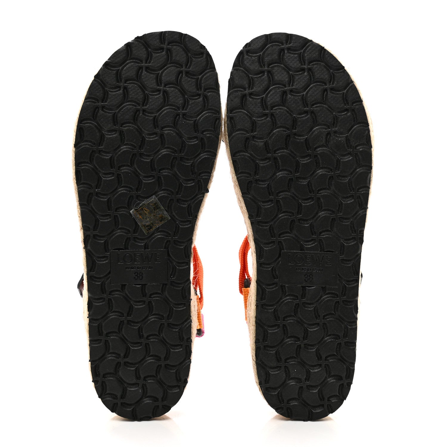 Loewe Raffia Paula's Ibiza Strappy Espadrille Sandals 38 Orange Multicolor 5 of 8