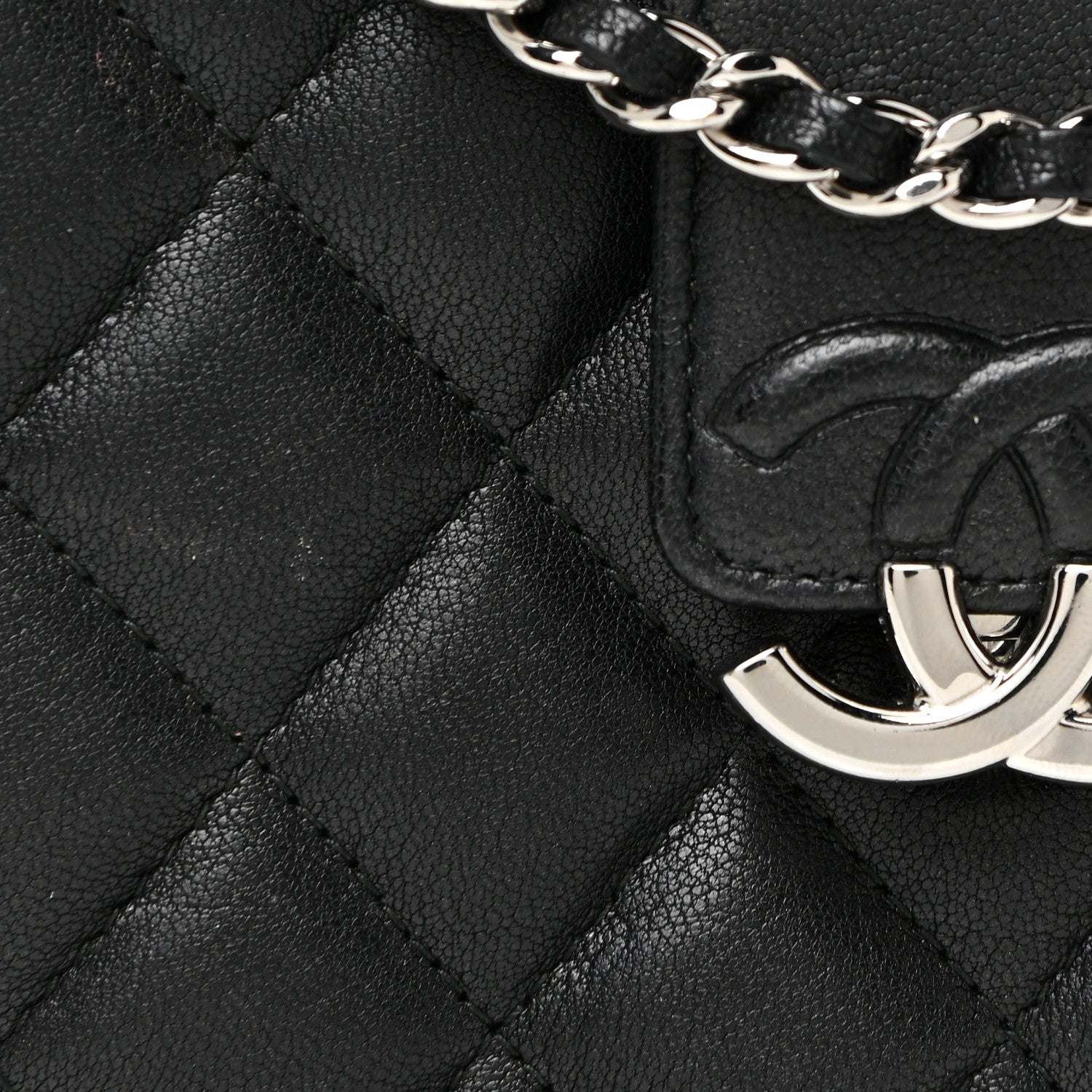 Chanel Lambskin Quilted CC Box Clutch With Chain Black 9 of 16