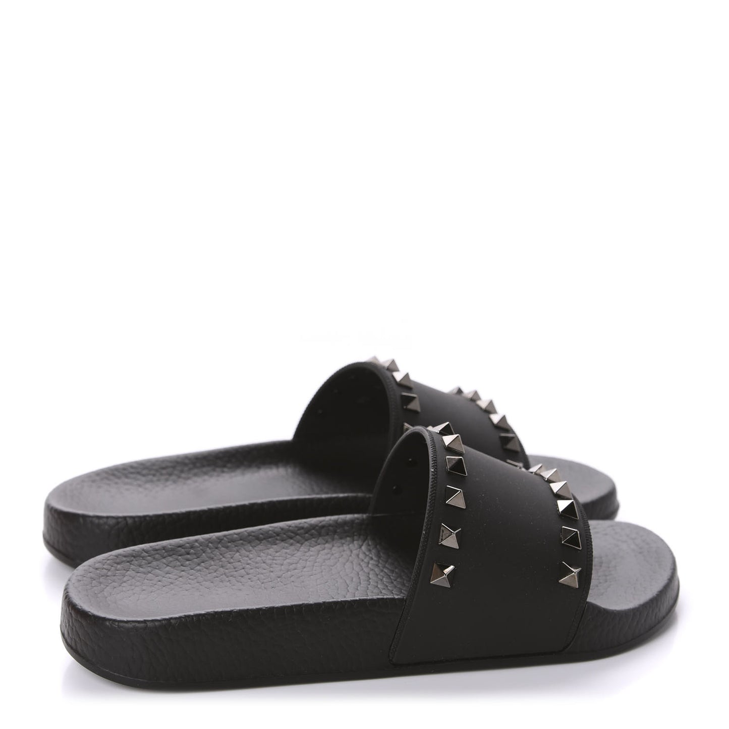 Rubber Rockstud Slide Sandals 36 Black