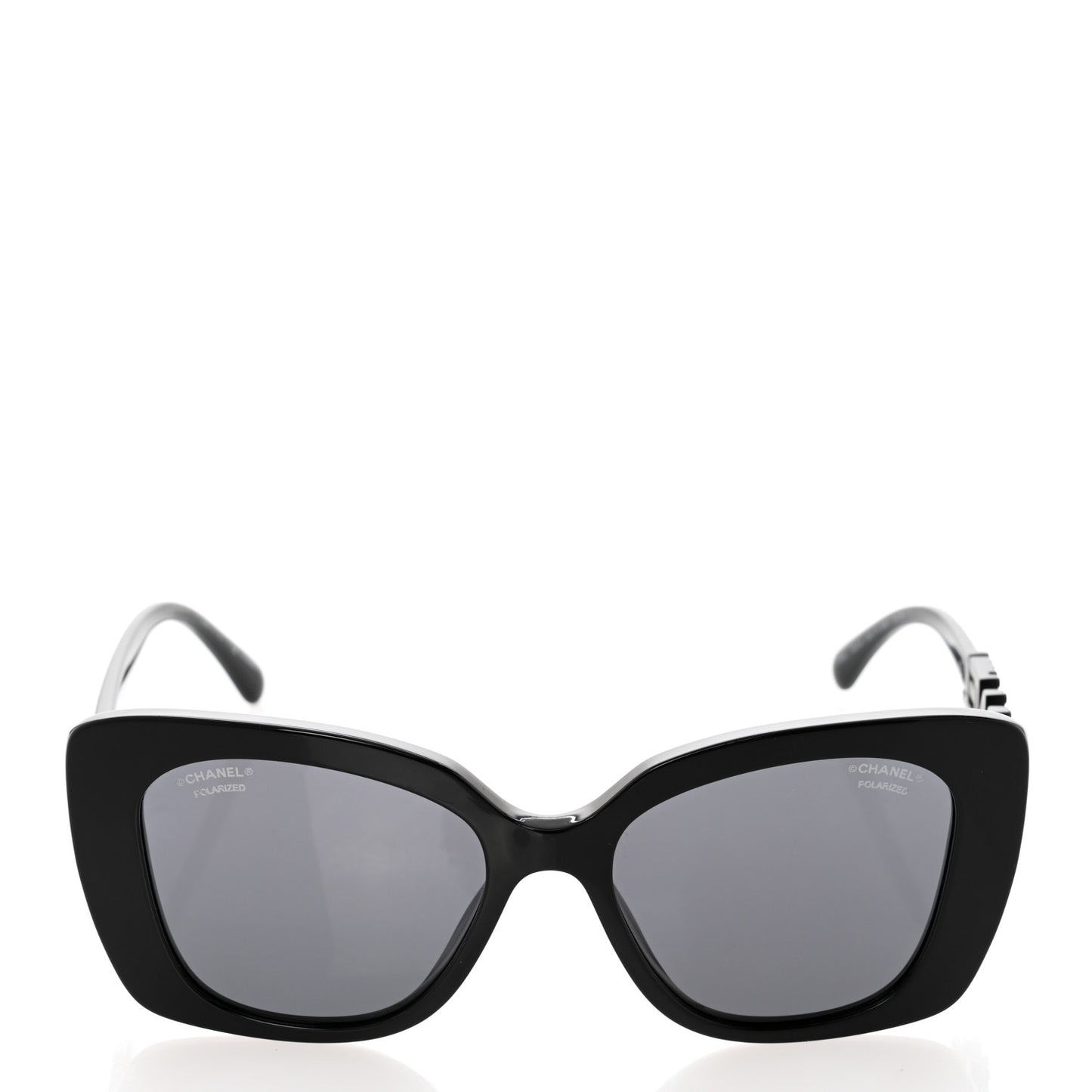 Acetate Strass Polarized Square Sunglasses 5422-B Black