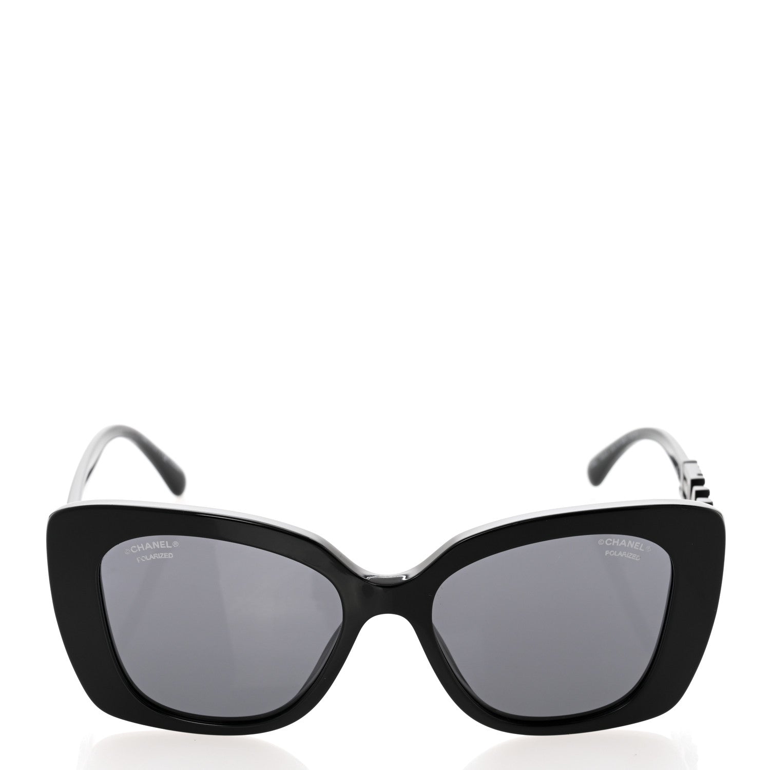 Chanel Acetate Strass Polarized Square Sunglasses 5422-B Black 2 of 8