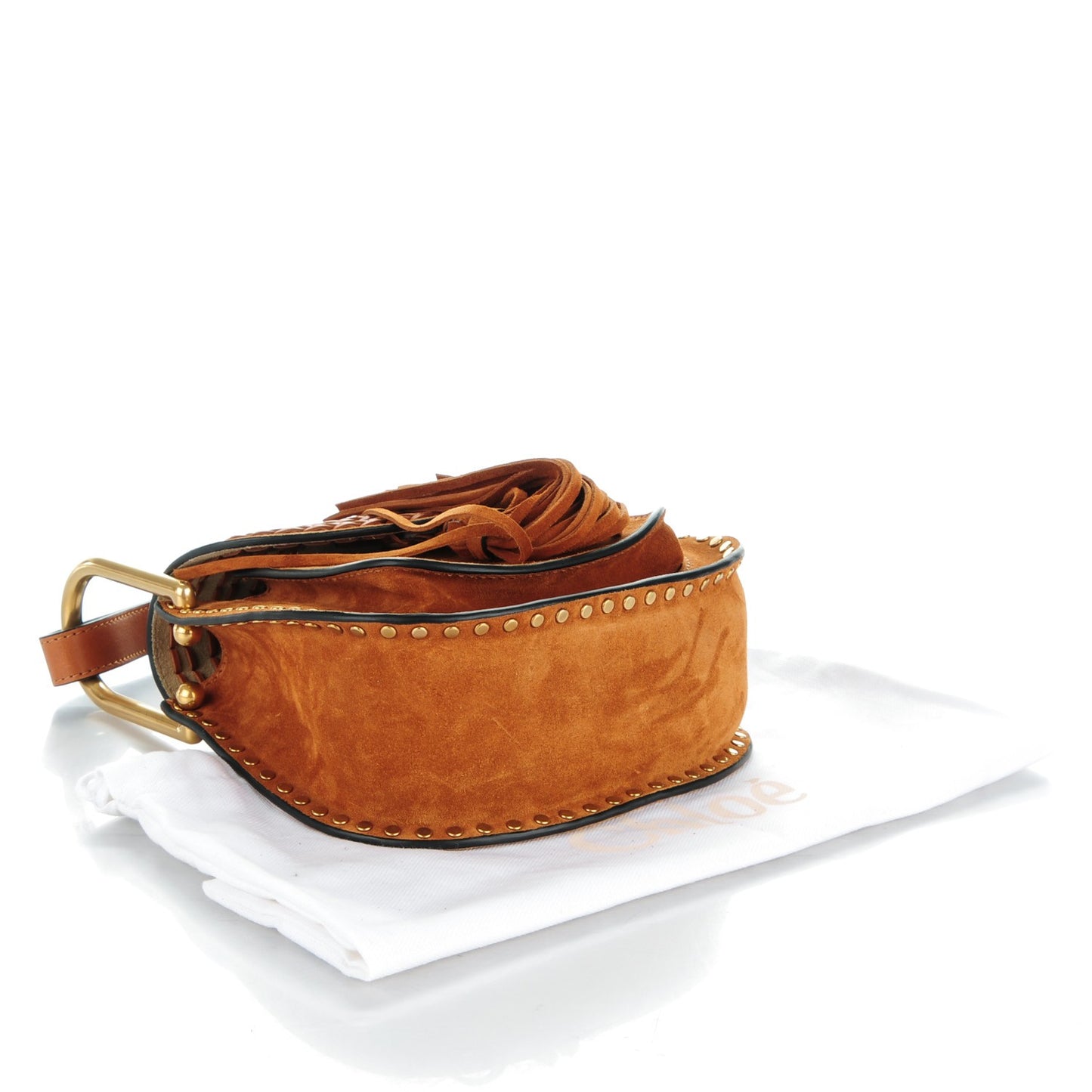 Suede Braided Mini Hudson Shoulder Bag Caramel
