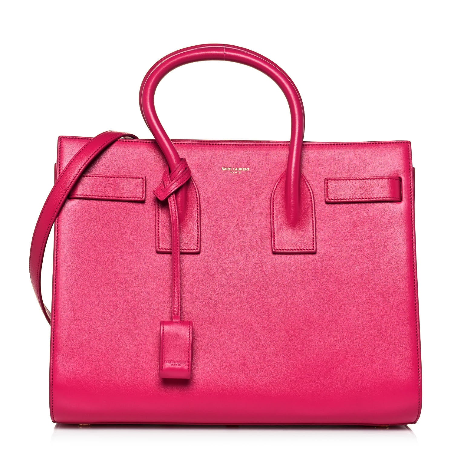 Saint Laurent Calfskin Small Sac De Jour Lipstick Fuchsia 1 of 13