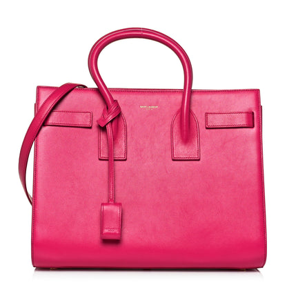 Saint Laurent Calfskin Small Sac De Jour Lipstick Fuchsia 1 of 13