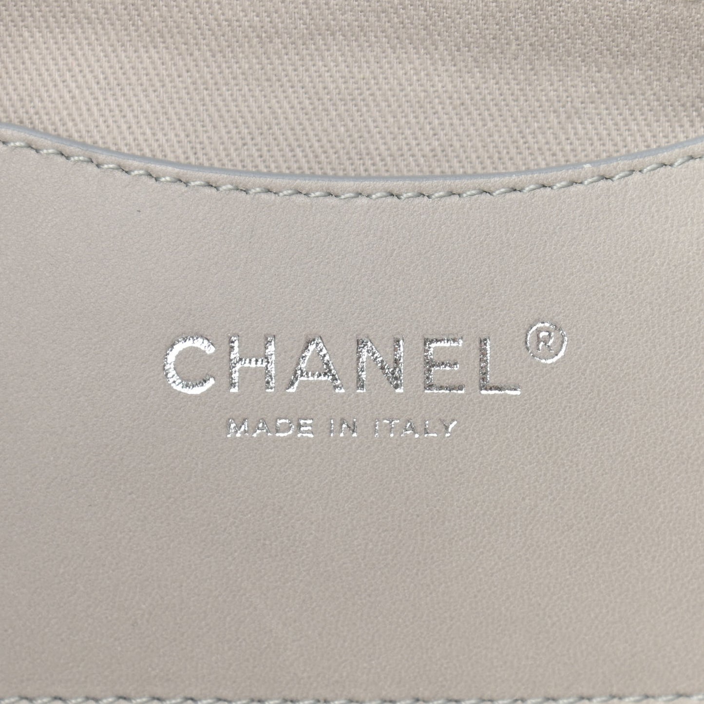 Iridescent Calfskin Large Just Mademoiselle Grey