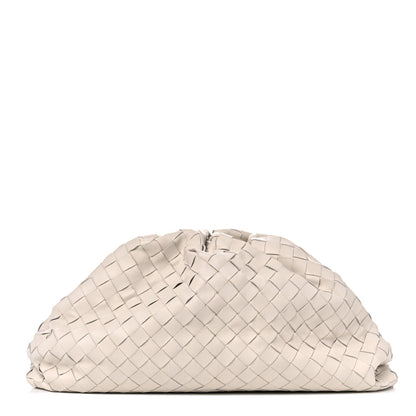 Bottega Veneta Nappa Maxi Intrecciato The Pouch Oversized Clutch Ice Cream 1 of 11