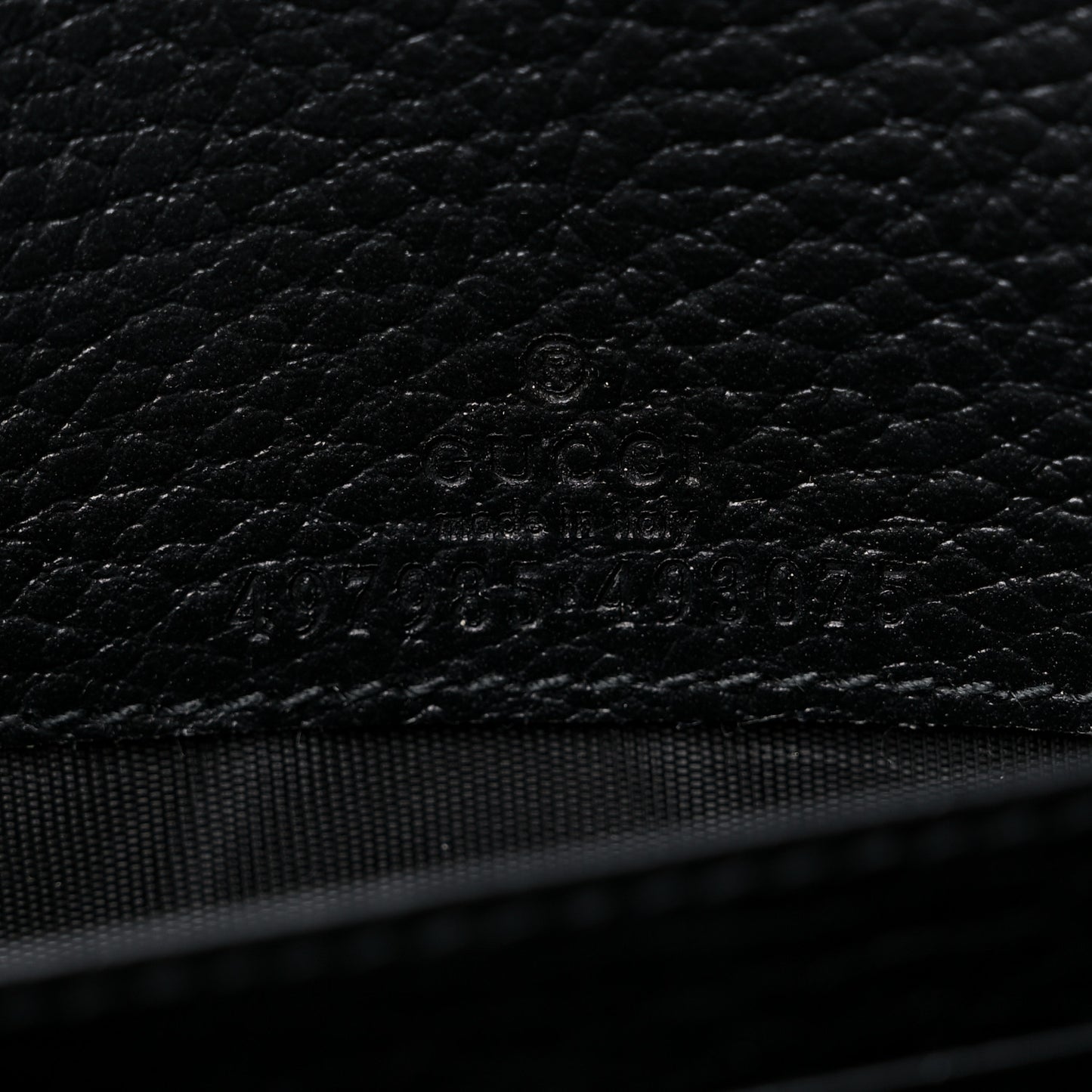 Calfskin Mini GG Marmont Chain Wallet Black