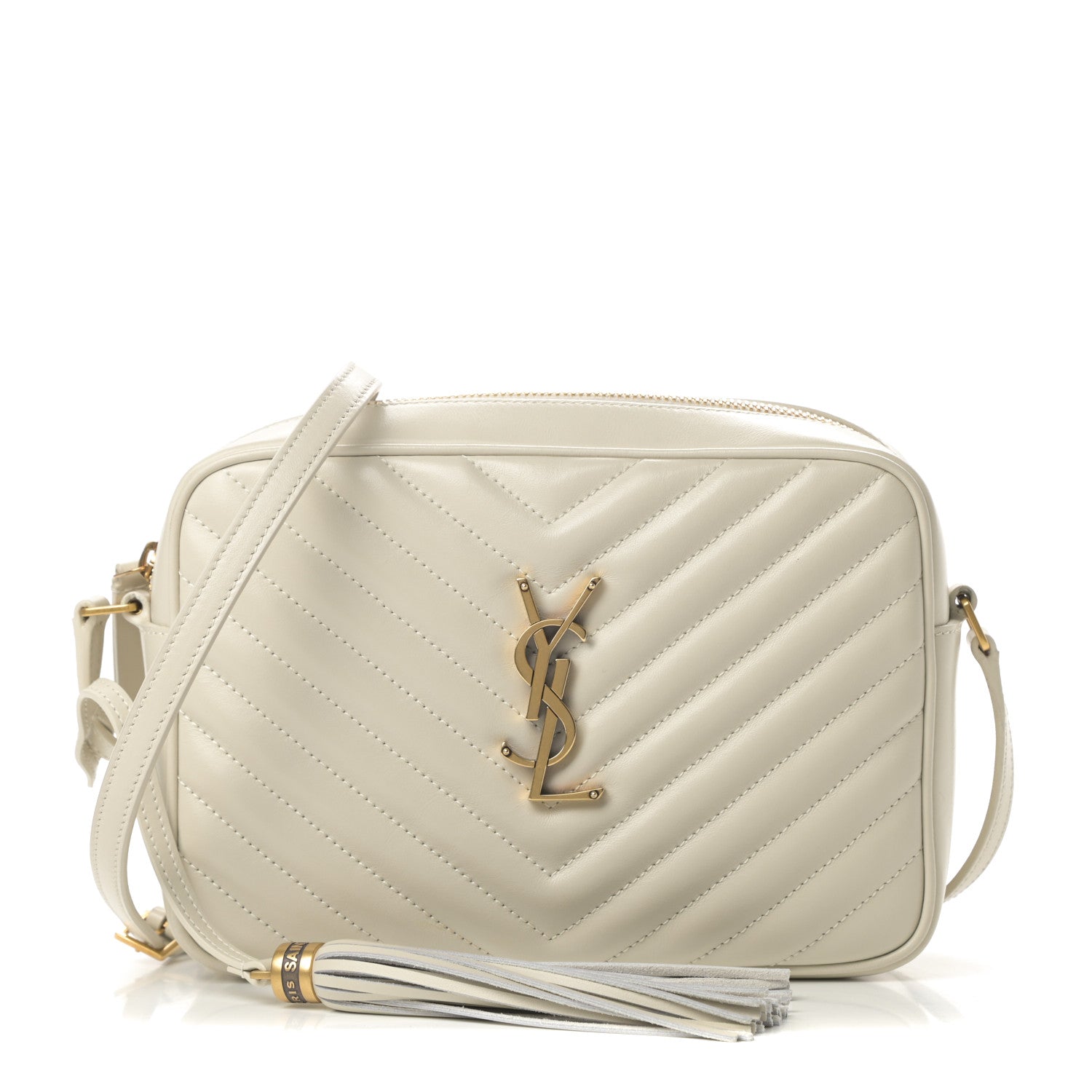 Saint Laurent Calfskin Matelasse Monogram Lou Camera Bag Crema Soft 1 of 11