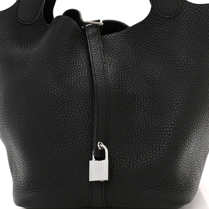 Hermes Taurillon Clemence Picotin Lock 22 MM Black 8 of 11
