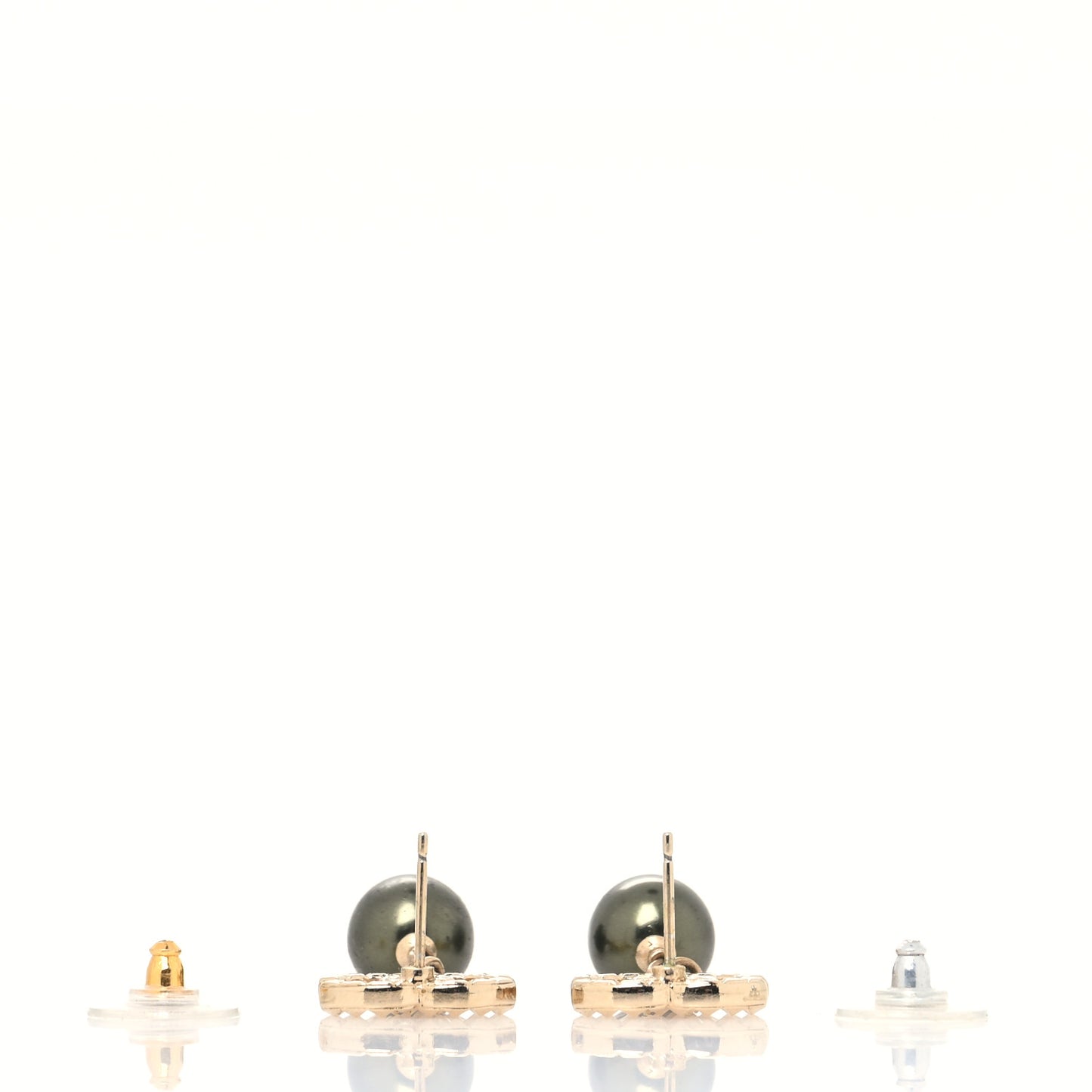 Bead CC Drop Earrings Gold