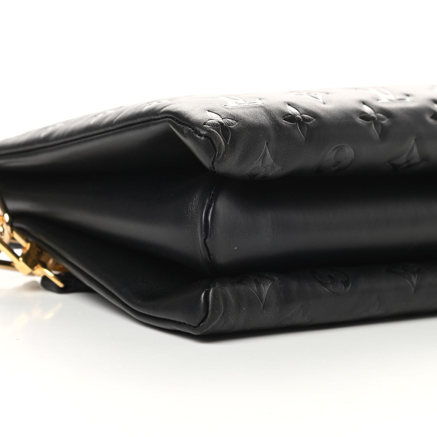 Lambskin Embossed Monogram Coussin MM Black